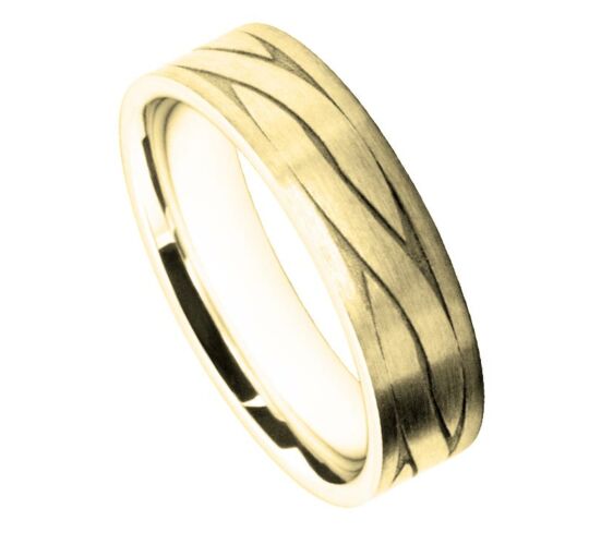 6mm Wedding Ring W7518 | Gents Pattern - Laser Engraving Wedding Ring